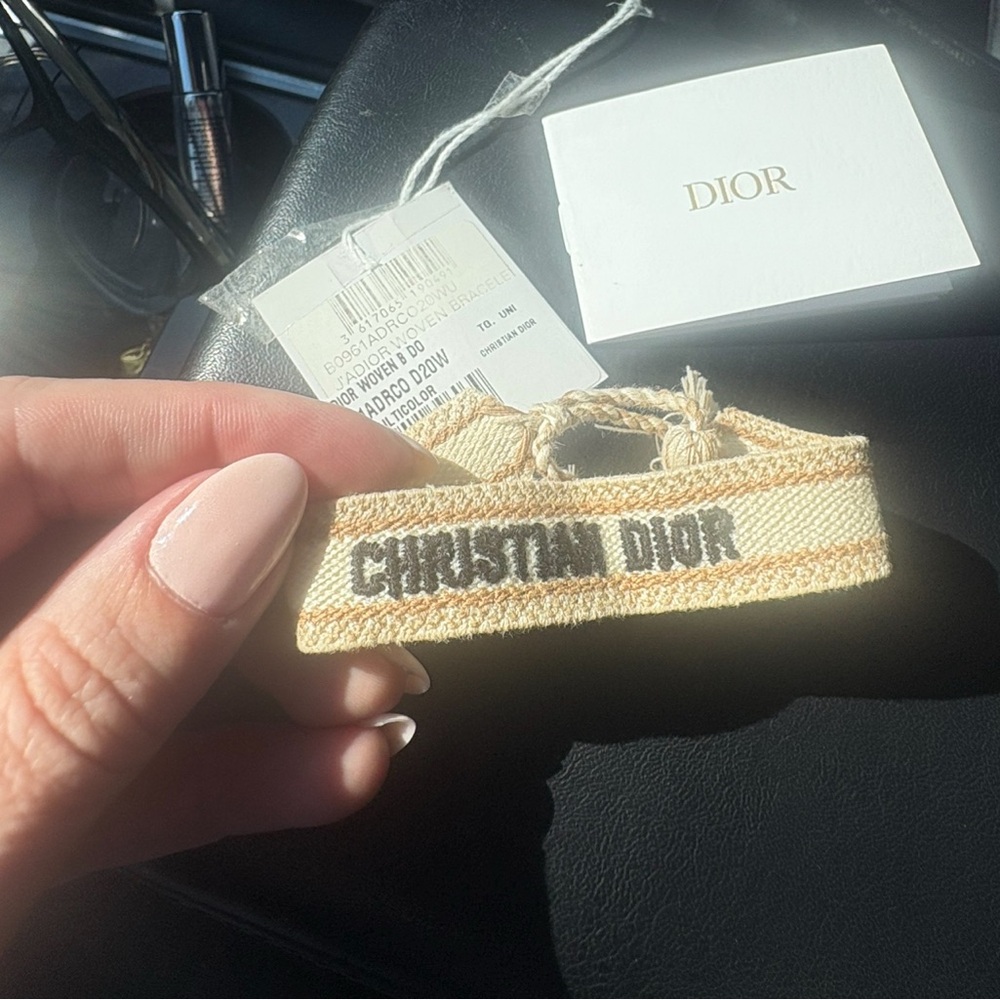 Dior Beige Logo Fabric Bracelet
